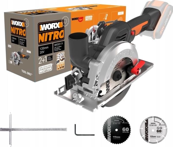 Worx sirkelsag WX531.9 500 W 20 V 120 mm