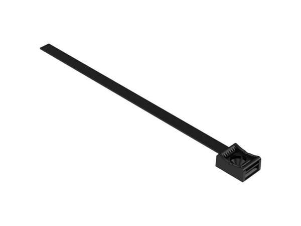 Hebotec kardborrebandssockel för montering med sockel för fastskruvning kardborreband statisk loop (B x H) 7,5 mm x 150 mm svart 1 st