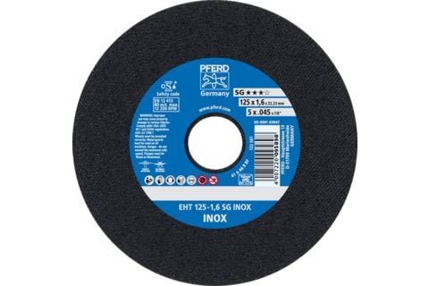 PFERD EHT 125-1,6 SG INOX, Stål, Rustfritt stål, PFERD, 2,22 cm, 12,5 cm, 12200 o/min, 25 stk