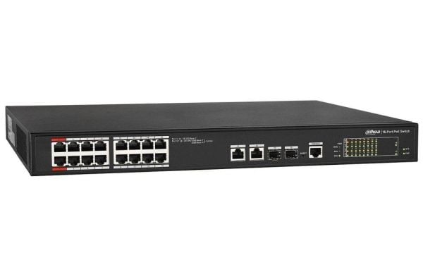 Dahua Technology PoE PFS4218-16ET-240, Uhåndtert, Gigabit Ethernet (10/100/1000), Strøm over Ethernet (PoE)