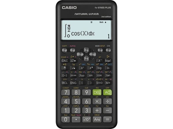 Casio FX-570ESPLUS-2, Skrivbord, Vetenskapsfunktion, 12 siffror, Batteri, Svart