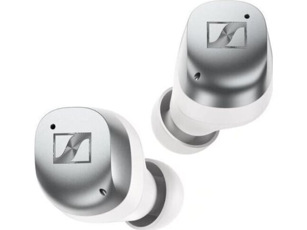 Sennheiser MOMENTUM True Wireless 4 - True wireless-hodetelefoner med mikrofon - i øret - Bluetooth - aktiv støydemping - hvit sølvfarge