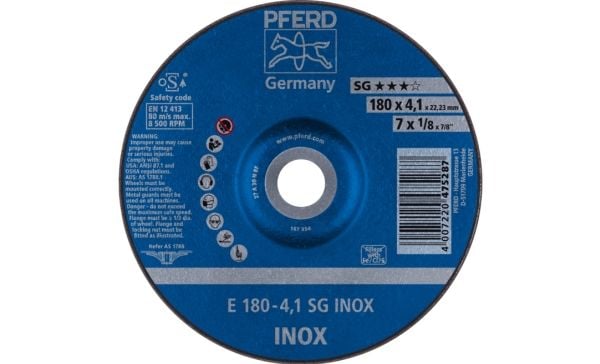 PFERD E 180-4,1 SG INOX, Metall, 8500 o/min, 18 cm, 4,1 mm, 10 stk.