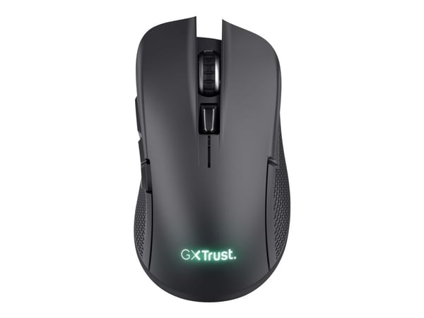 Trust GXT 923 Ybar - Mus - gaming - høyrehendt - 6 knapper - trådløs - 2.4 GHz - USB trådløs mottaker - svart