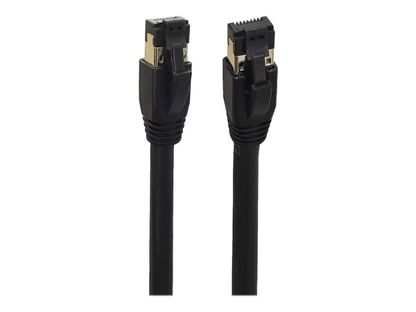 MicroConnect - Patch-kabel - RJ-45 (hane) till RJ-45 (hane) - 50 cm - S/FTP - CAT 8.1 - halogenfri, hakfri - svart