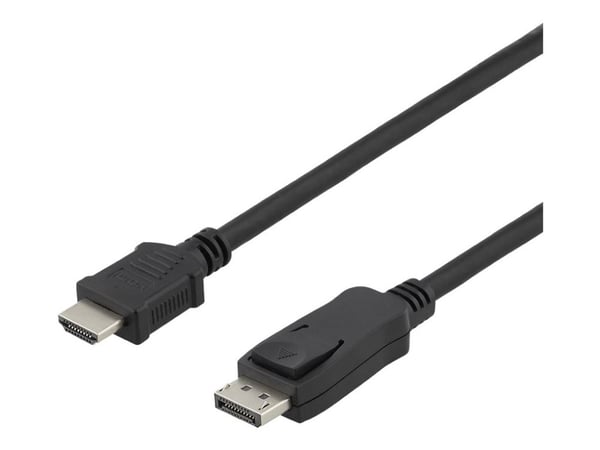 DELTACO - Adapterkabel - DisplayPort hane till HDMI hane - 3 m - svart - 4K30Hz stöd