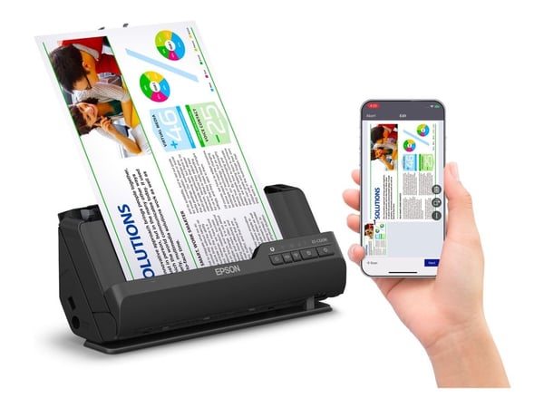 Epson ES-C320W - Arkmatad skanner - Duplex - A4/Legal - 600 dpi x 600 dpi - ADM (20 ark) - upp till 3500 scanningar per dag - USB 2.0, Wi-Fi(n)