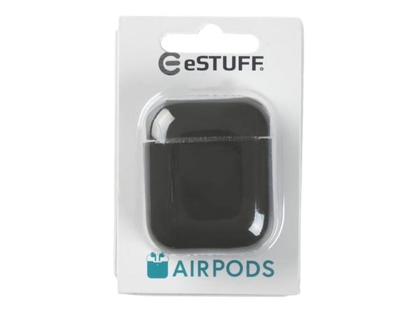 eSTUFF silikonikotelo - kotelo langattomille kuulokkeille - silikoni - musta - Apple AirPodsille (1. sukupolvi, 2. sukupolvi)