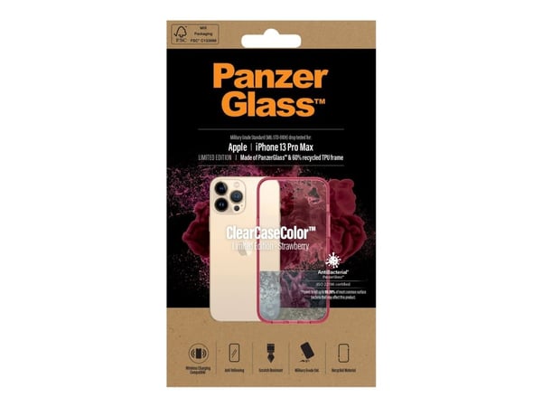 PanzerGlass 345, Suojus, Apple, Apple - iPhone 13 Pro Max, 17 cm (6.7"), Punainen
