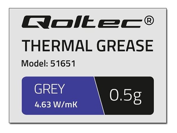 QOLTEC 51651 Qoltec lämpöä johtava tahna 4,63W/m-K 0,5g harmaa