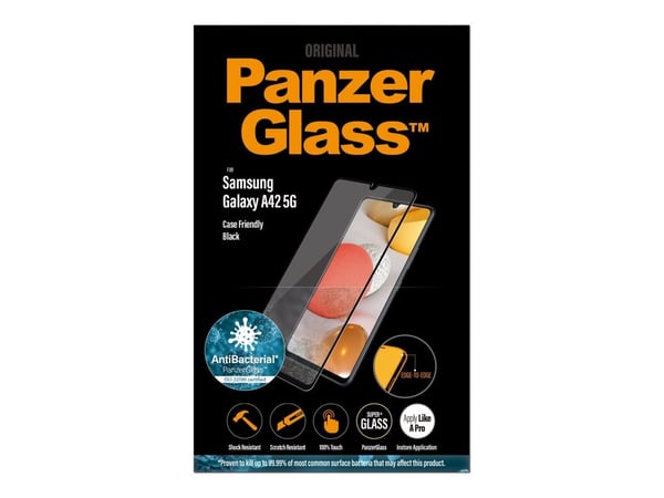 PanzerGlass - Skjermbeskyttelse for mobiltelefon - glass - rammefarge svart - for Samsung Galaxy A42 5G