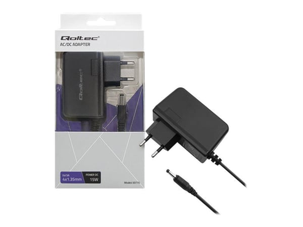 Qoltec 50775 - Strömadapter - AC 220-240 V - 15 watt