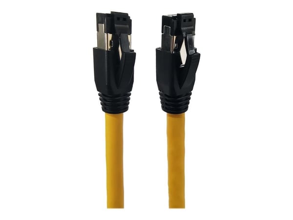 MicroConnect - Patch-kabel - RJ-45 (hane) till RJ-45 (hane) - 25 cm - S/FTP - CAT 8.1 - halogenfri, hakfri - gul