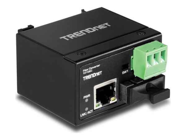 TRENDnet TI-F10SC - Fibermediekonverterare - 100Mb LAN - 100Base-TX, 10Base-T, 100Base-FX - RJ-45 / SC-läge (multi-mode) - upp till 2 km - 1310 nm ...