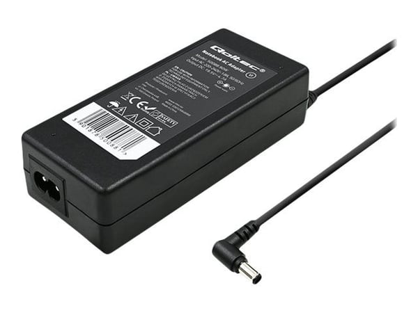 Qoltec Monolith - Strømadapter - 19.5 V, 4.7 A, 6.0 * 4.4 + pin, power cable - AC 220 - 240 V - 90 watt - svart