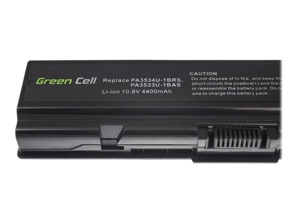 Green Cell - Batteri til bærbar PC (tilsvarer: Toshiba PA3534U-1BRS) - litiumion - 6-cellers - 4400 mAh - svart - for Toshiba Satellite A205, A215,...