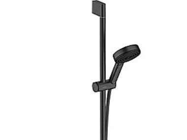 HansGrohe Pulsify Select S brusesæt i mat sort med 669 mm brusestang samt håndbruser med 3 sprayfunktioner