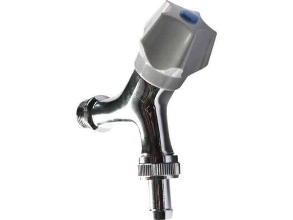 FIX-PRO 1/2" aftapventil i krom med nippel, kontraventil samt slangeforskruning