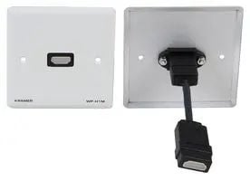 Kramer WP-H1M Passive - Monteringsplatta - väggmontering - HDMI - vit - 1-gang
