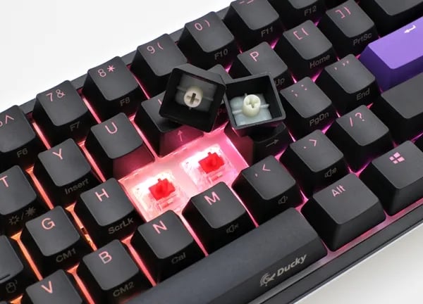 Ducky One 2 Pro Mini - Tastatur - bakgrunnsbelyst - USB - QWERTY - USA - tastsvitsj: Cherry / Gateron / Kailh