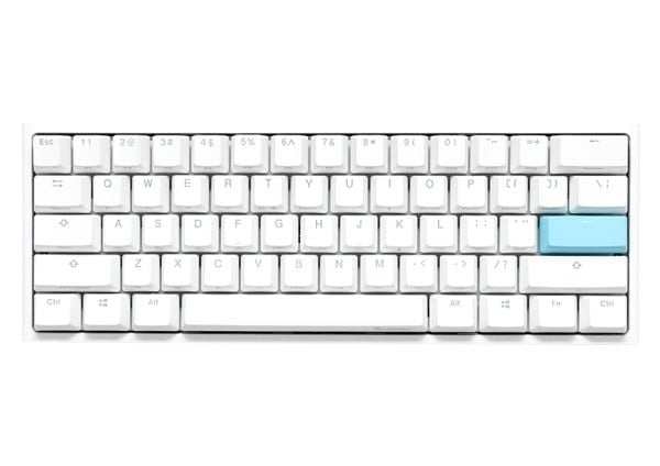 Ducky One 2 Pro Mini - Tastatur - bakgrunnsbelyst - USB - QWERTY - USA - tastsvitsj: Cherry / Gateron / Kailh - hvit