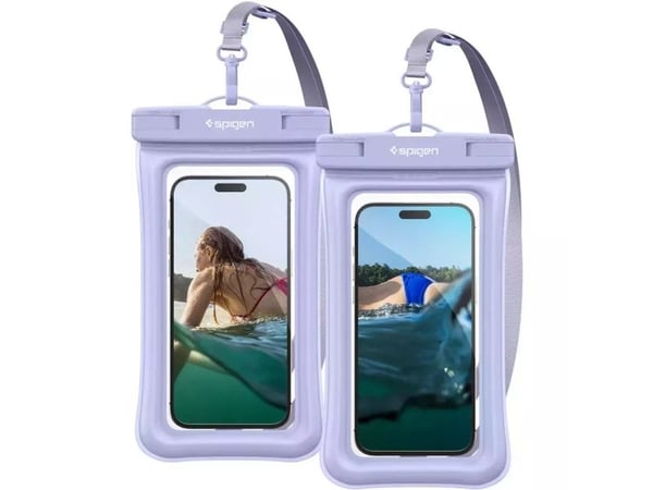 Spigen Aqua Shield A610 - Skyddande vattentätt fodral för mobiltelefon - termoplastisk polyuretan (TPU), polyvinylklorid - vattenblå - 6.9" (paket ...