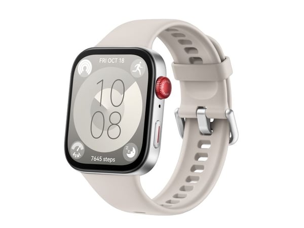 Huawei Watch Fit 3 - Aluminiumslegering - smartklokke med stropp - lær - hvit - håndleddstørrelse: 120-190 mm - display 1.82" - Bluetooth, Wi-Fi - ...