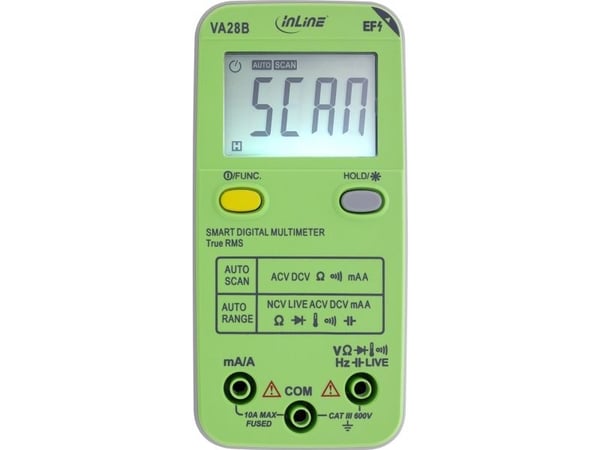 InLine 43117B, Digitalt, Håndholdt multimeter, CAT III 600V, 400mV/4V/40V/400V/600V, 0,4 - 600 V, 4 - 10 A