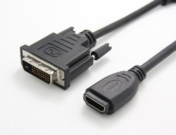 Value Cableadapter, DVI M - HDMI F, Svart