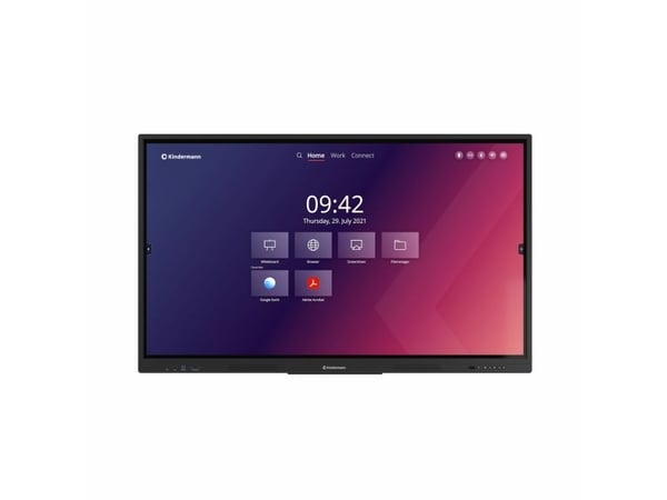 Kindermann TD-1165², Interaktiivinen litteä paneeli, 165,1 cm (65"), LED, 3840 x 2160 pikseliä, Wi-Fi, 18/7