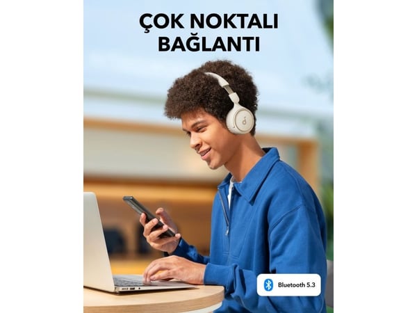 Soundcore H30i - Hodetelefoner med mikrofon - on-ear - Bluetooth - trådløs, kablet - 3,5 mm jakk - hvit