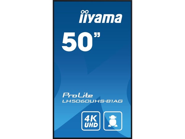 iiyama ProLite LH5060UHS-B1AG - 50" Diagonalklasse (49.5" synlig) LED-bakgrunnsbelyst LCD-skjerm - intelligent skilting - med innebygd SoC-mediespi...