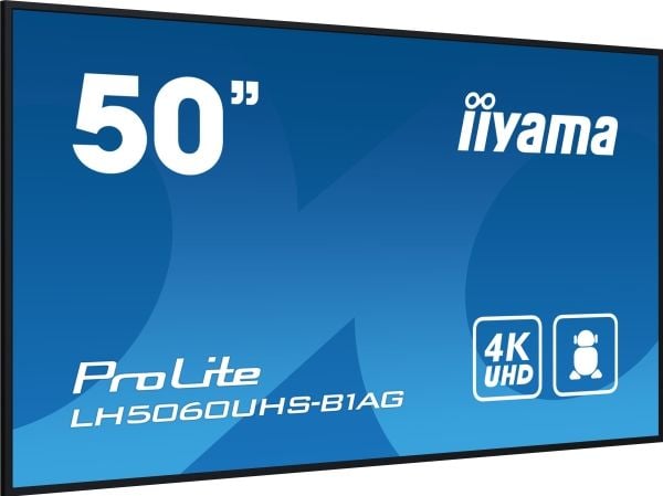 iiyama ProLite LH5060UHS-B1AG - 50" Diagonalklasse (49.5" synlig) LED-bakgrunnsbelyst LCD-skjerm - intelligent skilting - med innebygd SoC-mediespi...
