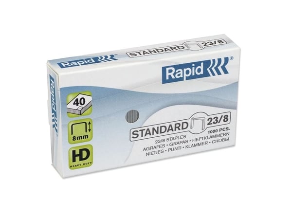 Rapid Standard - Stifter - 23/8 - 8 mm - galvanisert stål - pakke av 1000 - for Fashion HD110