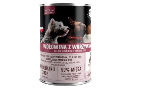 PET REPUBLIC Adult Medium &amp; Small Naudanlihaa vihanneksilla - koiran märkäruoka - 400g
