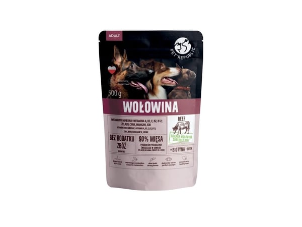 PET REPUBLIC Adult Beef - koiran märkäruoka - 500g