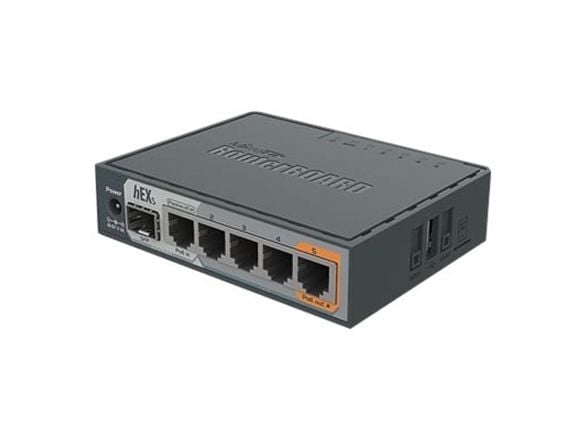 Mikrotik hEX S, Ethernet WAN, Gigabitti Ethernet, Musta
