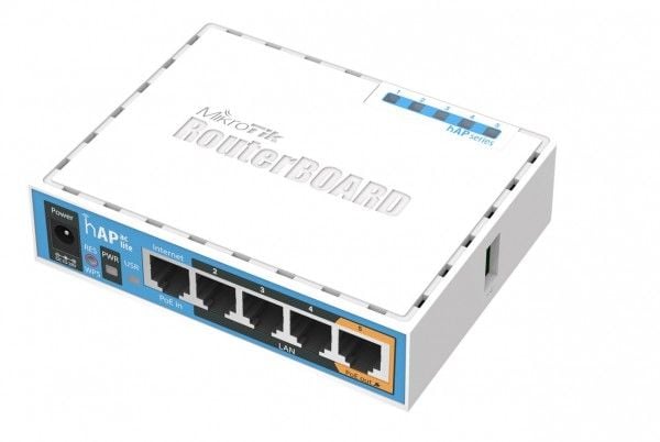MikroTik RouterBOARD hAP ac lite RB952UI-5AC2ND - Trådlös åtkomstpunkt - 100Mb LAN - Wi-Fi 5 - 2.4 GHz, 5 GHz - Likström