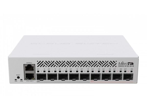 MikroTik CRS310-1G-5S-4S+IN - Switch - L3 - 5 x Gigabit SFP + 4 x 10 Gigabit SFP+ + 1 x 10/100/1000 - skrivbordsmodell, rackmonterbar - PoE+ - Liks...