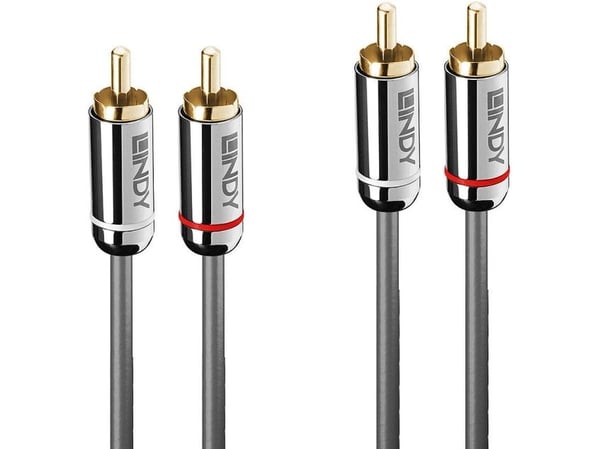 Lindy 35349, 2 x RCA, Hankjønn, 2 x RCA, Hankjønn, 10 m, Antrasitt