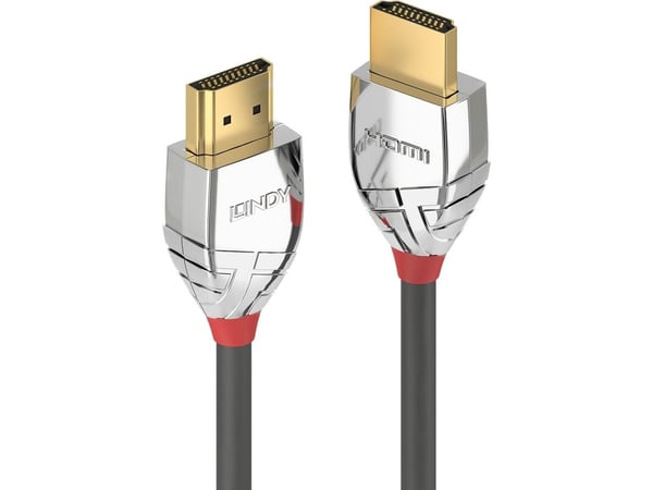 Lindy Cromo Line Standard - HDMI-kabel med Ethernet - HDMI hann til HDMI hann - 10 m - trippel beskyttelse - grå støvler - 4K-støtte