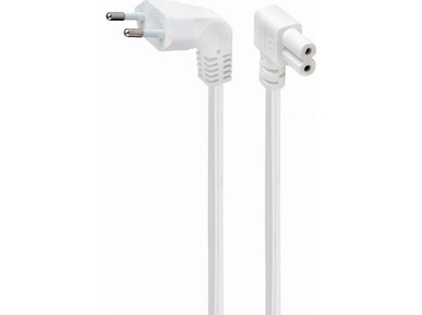 Cablexpert - Strömkabel - Eurokontakt (hane) vinklad till power IEC 60320 C7 vinklad - 10 A - 2.5 m - formpressad - vit