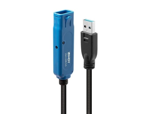 Lindy 43229, 15 m, USB A, USB A, USB 3.2 Gen 1 (3.1 Gen 1), 5 Gbit/s, Sort