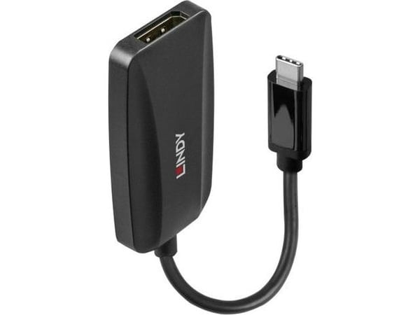 Lindy 43337, 0,13 m, USB Type-C, DisplayPort, Uros, Naaras, Suora