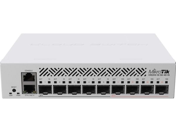 MikroTik CRS310-1G-5S-4S+IN - Switch - L3 - 5 x Gigabit SFP + 4 x 10 Gigabit SFP+ + 1 x 10/100/1000 - skrivbordsmodell, rackmonterbar - PoE+ - Liks...