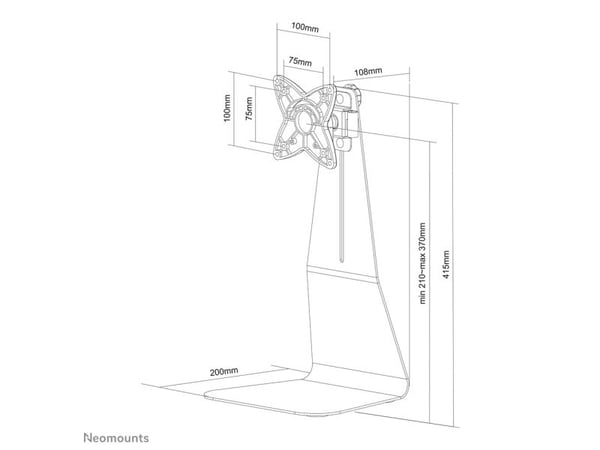 Neomounts FPMA-D850BLACK, Frittstående, 10 kg, 25,4 cm (10"), 68,6 cm (27"), 100 x 100 mm, Sort