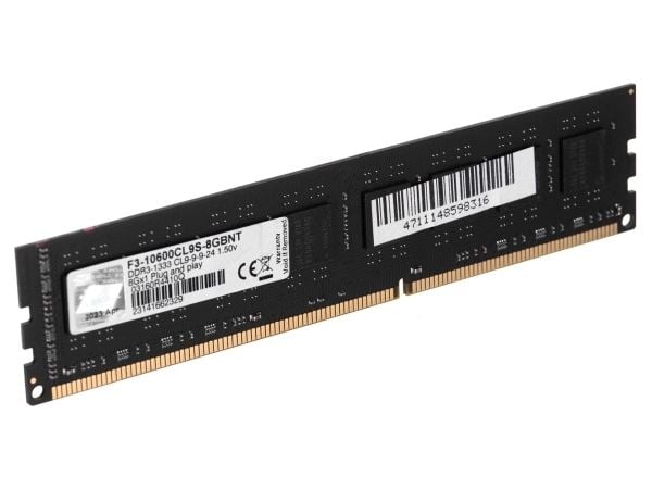G.Skill PC3-10600 8GB, 8 GB, 1 x 8 GB, DDR3, 1333 MHz, 240-nastainen DIMM-muisti