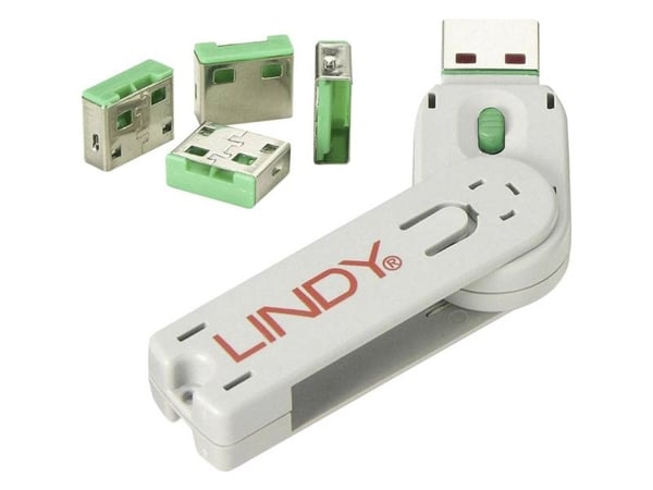 USB-portblokker 4-pak grønn 40451 LINDY