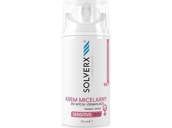 SOLVERX_ Sensitive Skin micellært vann for fjerning av ansiktssminke for kvinner for sensitiv hud 100ml