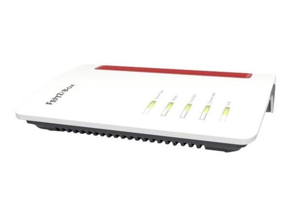FRITZ!Box 5530 Fiber - Trådlös router - GPON-terminal / röstkort 3-ports-switch - 1GbE, 2.5GbE, GPON, XGS-PON, AON - Wi-Fi 6 - Dubbelband - VoIP-te...